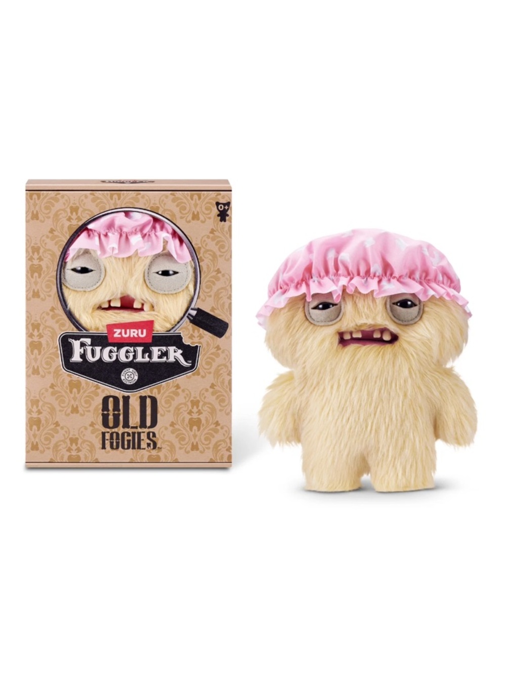 New Fuggler Old Fogies Gabby Gibbler Pink Bonnet 9" Plush Funny Ugly Monster